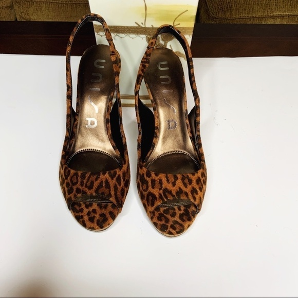 UNISA leopard sling back stilettos size 8 - Picture 5 of 7